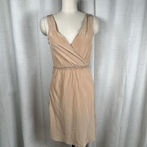 Wilfred Aritzia Sabine Faux-Wrap Silk Mini Dress Nude Rose Size XS Minimalist